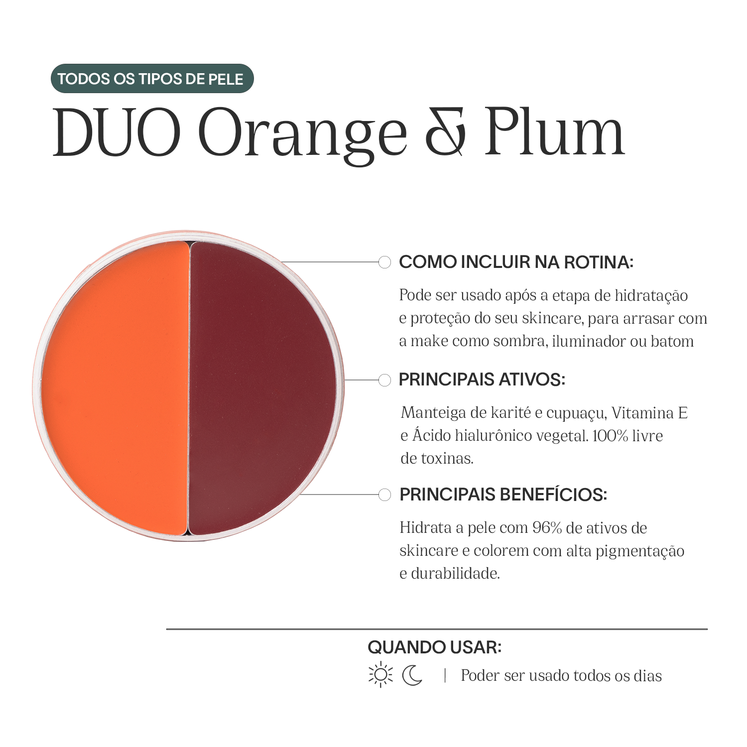 Blush Iluminador Multifuncional | DUO Orange & Plum
