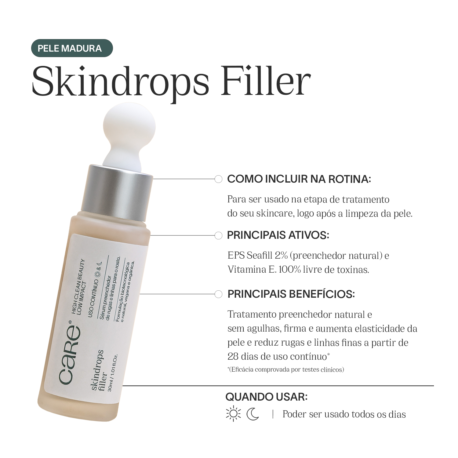 Sérum Antissinais Preenchedor | Skindrops Filler - Care Natural Beauty Cosméticos