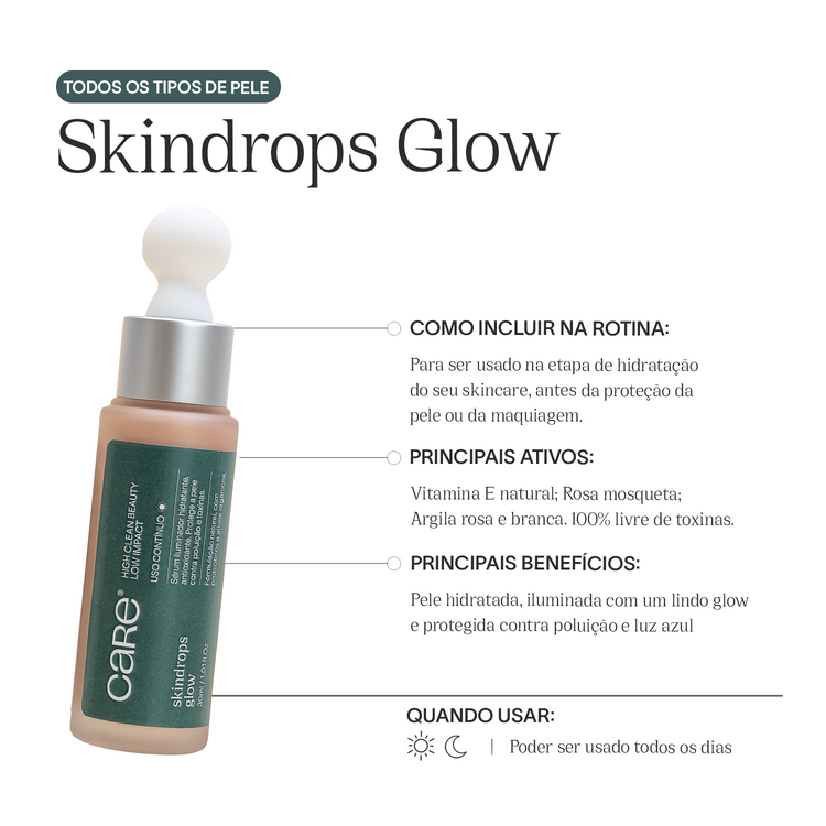 Refil Sérum Hidratante Iluminador | Skindrops Glow - Care Natural Beauty Cosméticos