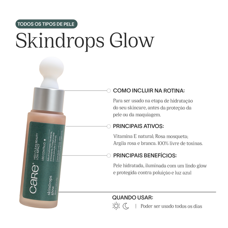 Refil Sérum Facial Hidratante e Iluminador Skindrops Glow