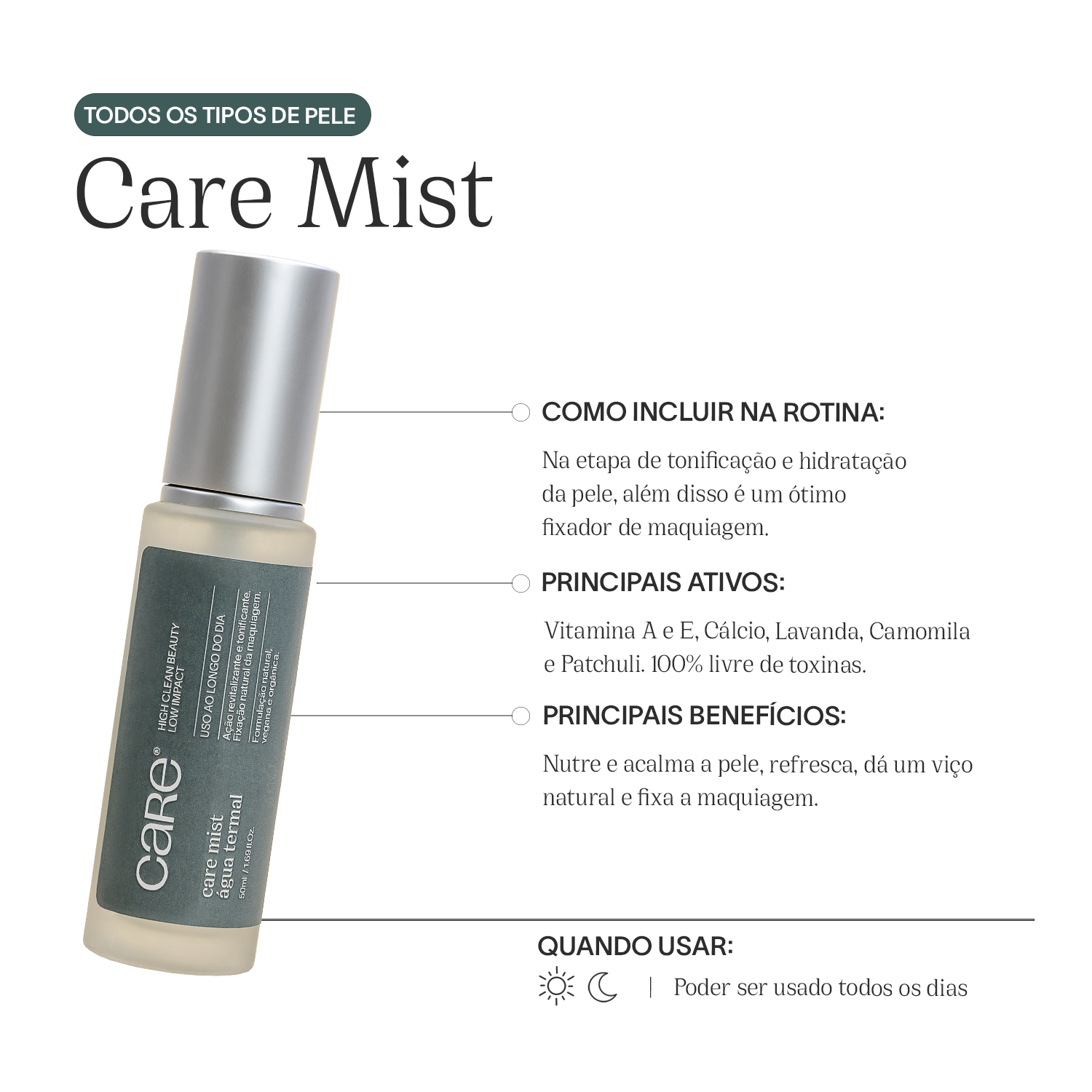 Bruma Hidratante CARE Mist Travel Size - Care Natural Beauty Cosméticos