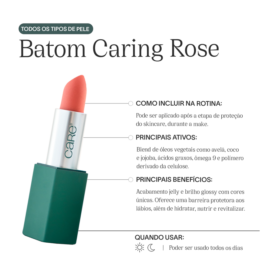 Batom Rosa High Clean | Caring Rose