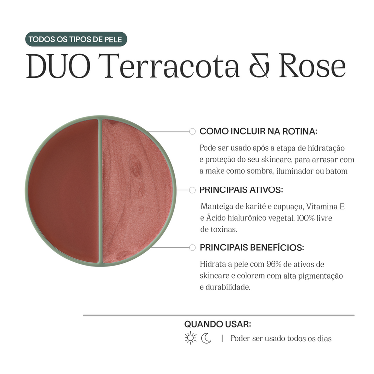 Blush e Iluminador Multifuncional DUO Terracota & Rose
