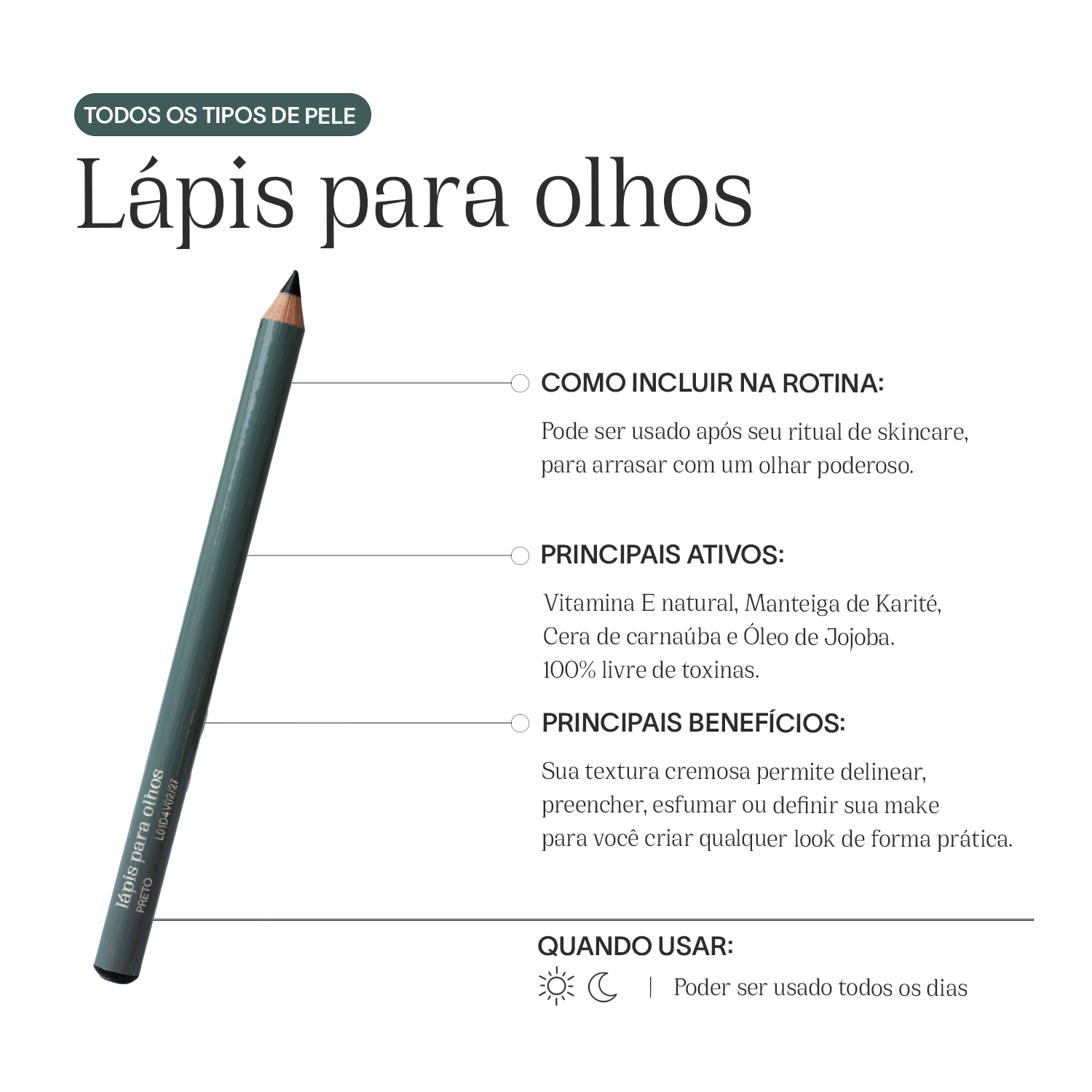 Lápis de Olho Preto | CARE - Care Natural Beauty Cosméticos