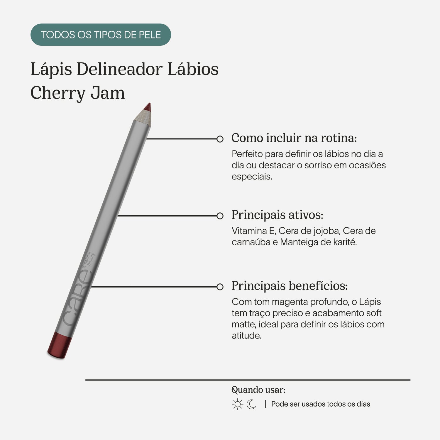 Lápis Delineador Lábios | Cherry Jam