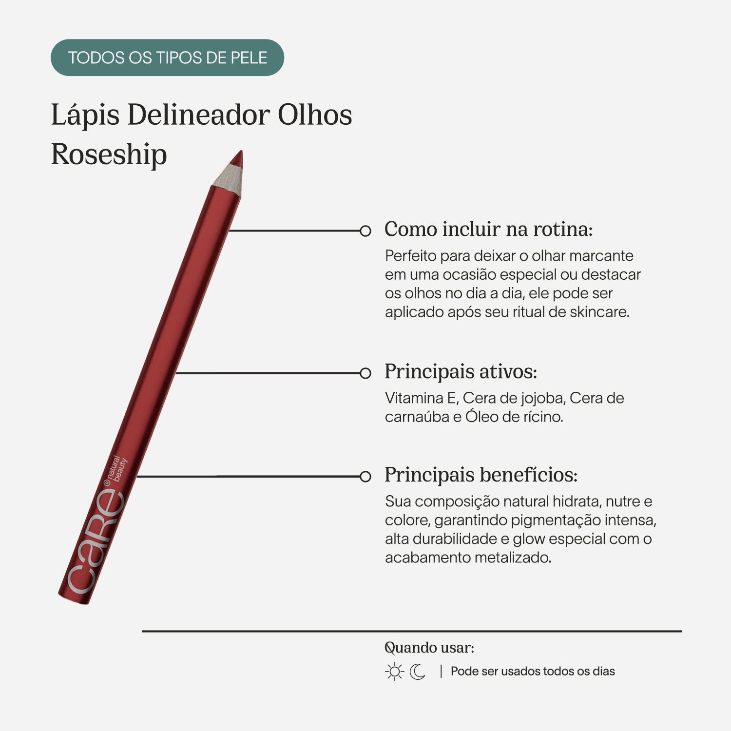 Lápis Delineador Olhos | Roseship