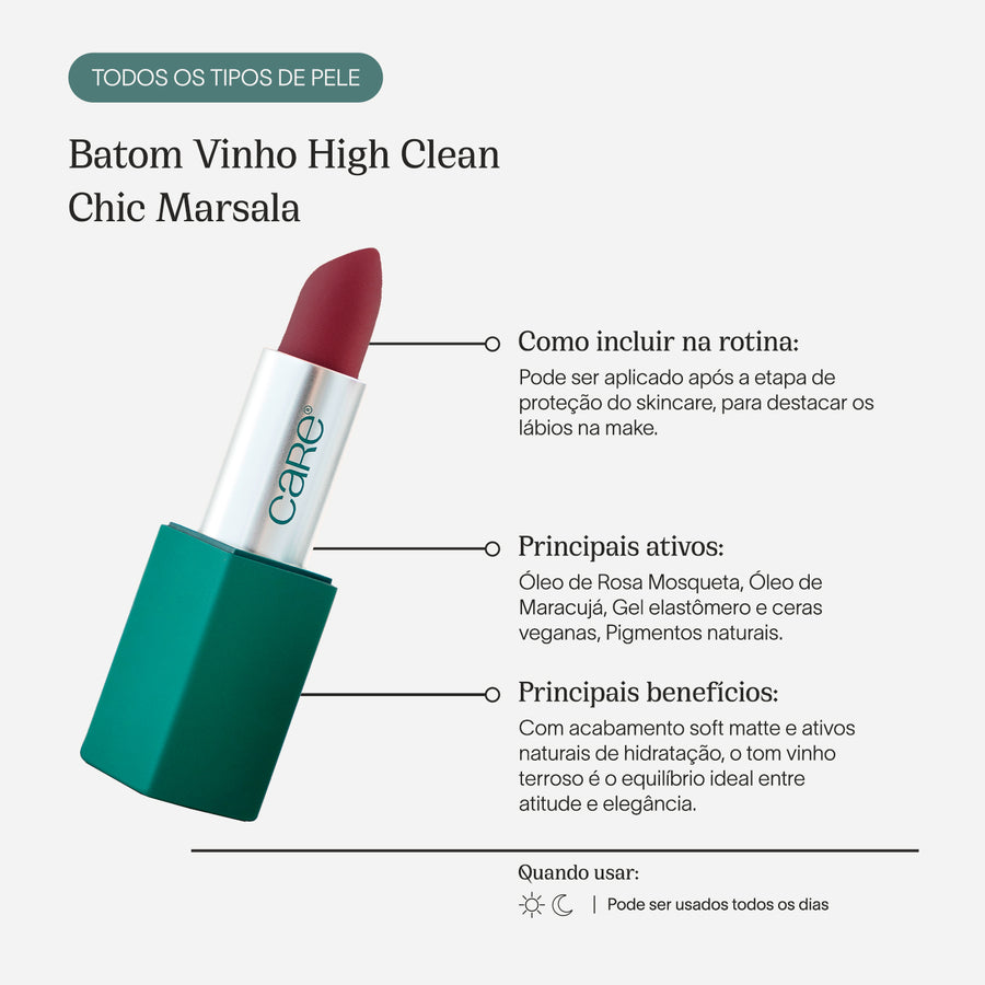 Batom Vinho High Clean | Chic Marsala