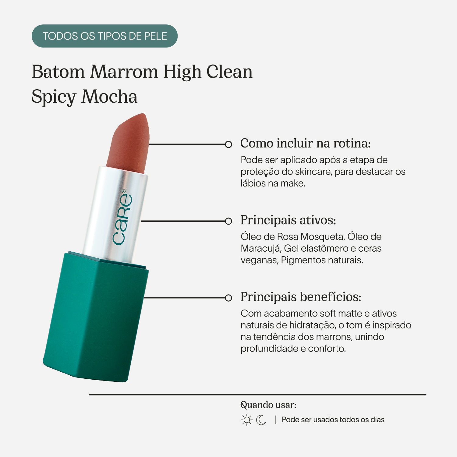 Batom Marrom High Clean | Spicy Mocha