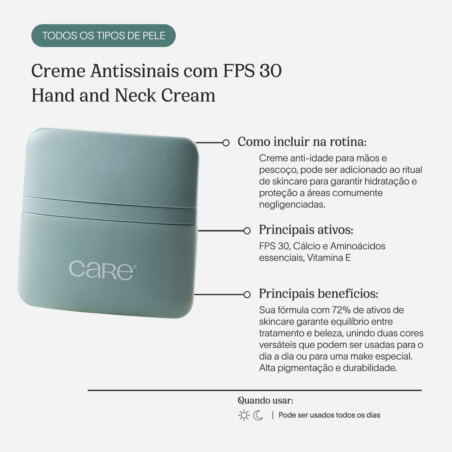 Creme Antissinais com FPS 30 | Hand and Neck Cream
